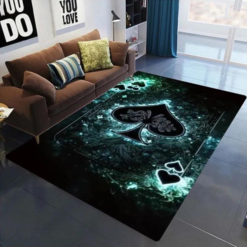 Ace of Hearts Poker Card Pattern Area Rug Non-Slip and Machine Washable Carpet for Living Room Bedroom Decor Floor Mat