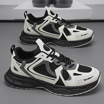 New Breathable Shoes for Men In Summer, Men's Trendy Versatile Thick Sole Mesh Sneakers Casual Daddy Shoes