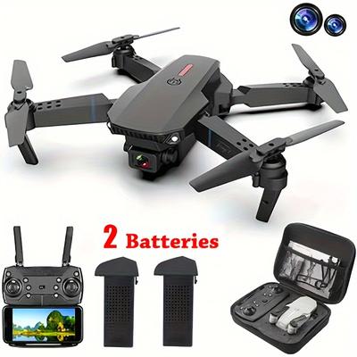 2-Battery 2024 Newest Foldable Drone Dual SD Camera FPV Live Video App Control RC Quadcopter For Adults Easy To Use Portable And Long-Lasting Flight