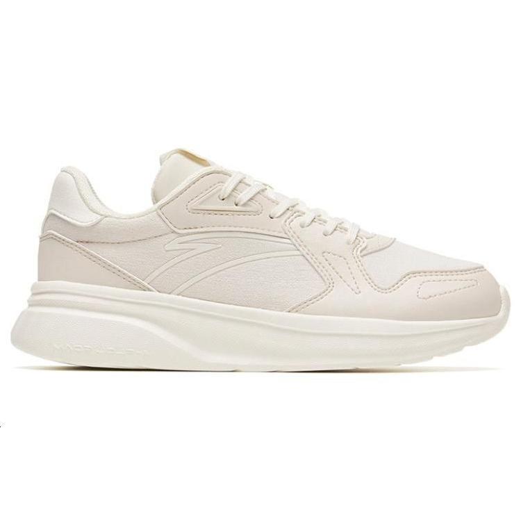New Anta Cushioning Slip Resistant And Abrasion Resistant Low Top Sports Casual Shoes Men's Ivory White 912248830-1