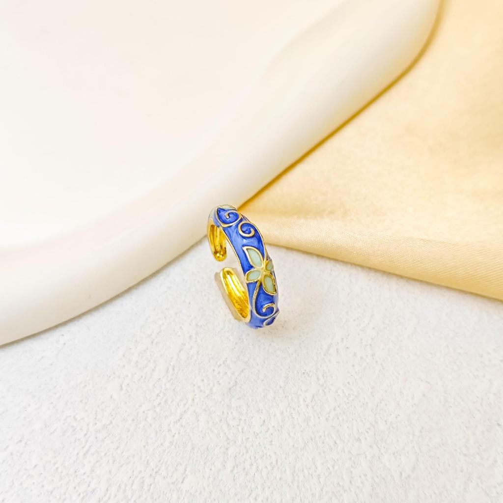 INS Stil Tropföl Kleine Blume Offener Ring - Eleganter und Einzigartiger Schwanzschmuck