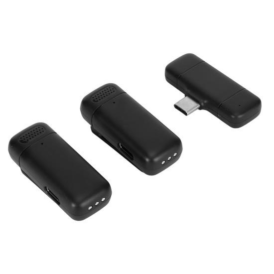 Wireless Lavalier Microphone Noise Reduction 2.4G Type C Receiver Mini Lapel Mic with Charging Case for Live Streaming