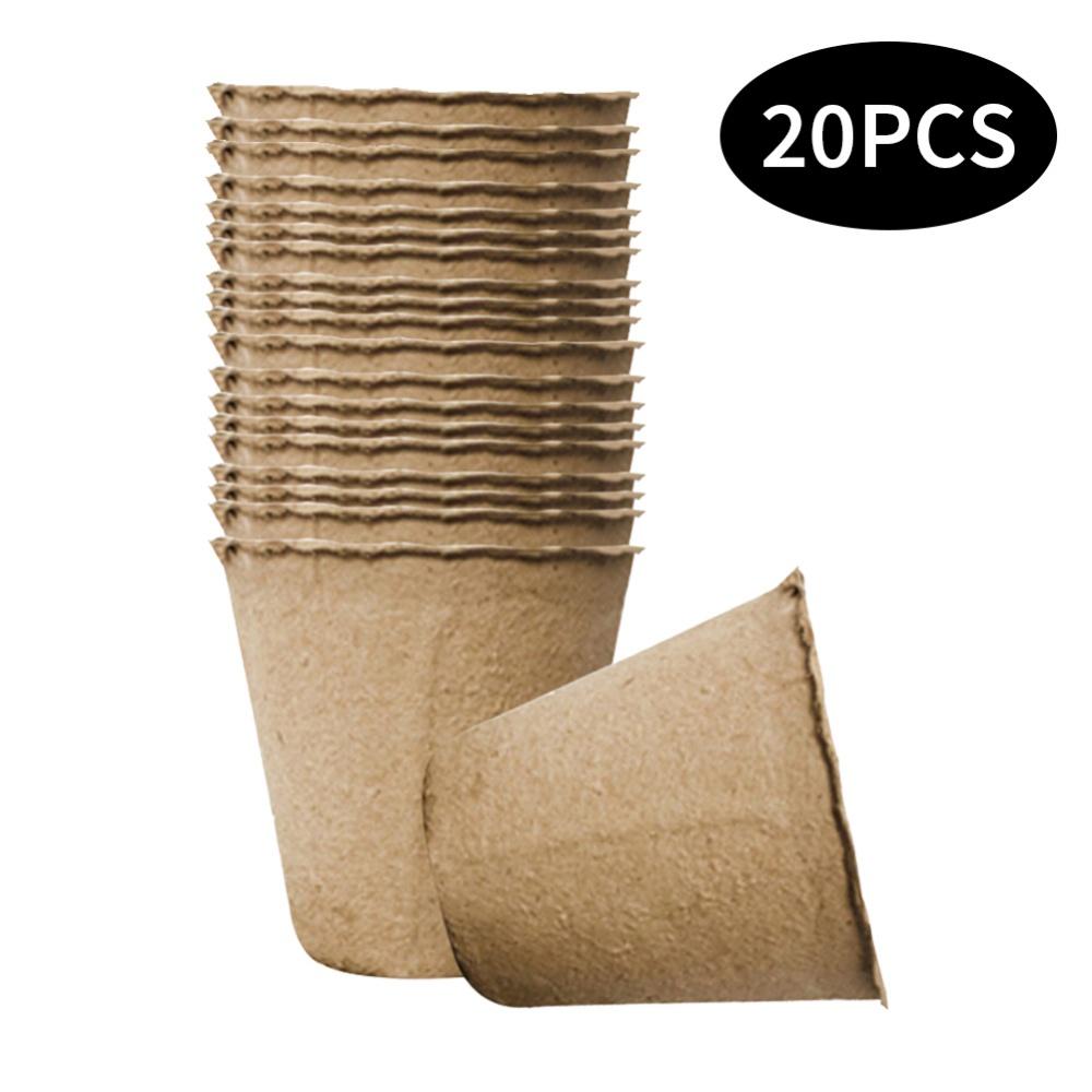20/50Pcs 6cm Environmental Protection Garden Round Peat Pots Plant Seedling Starters Cups Nursery Herb Seed Tray Planting Tools