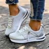 Casual Breathable Mesh Lace Up Sports Sneakers Women 2025 Autumn Fashion Zip Decoration Running Shoes Soft Wedge Heel Sneakers