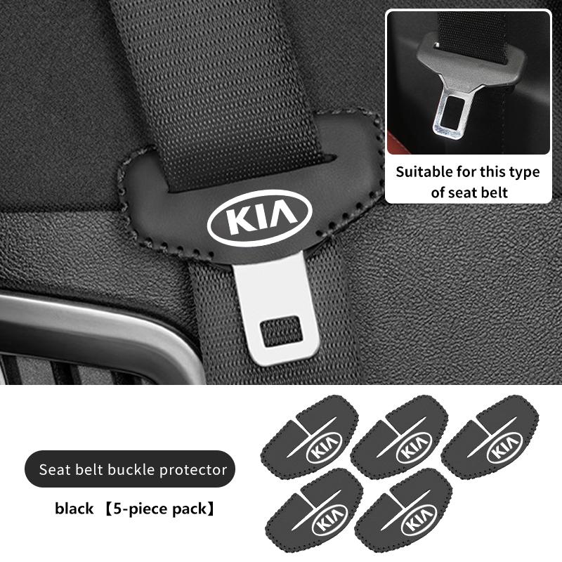Leather Car Seatbelt Buckle Cover Auto Interior Accessories For KIA K5 K2 Rio Optima Sportage Venga Sorento Stonic Forte Jlsz20