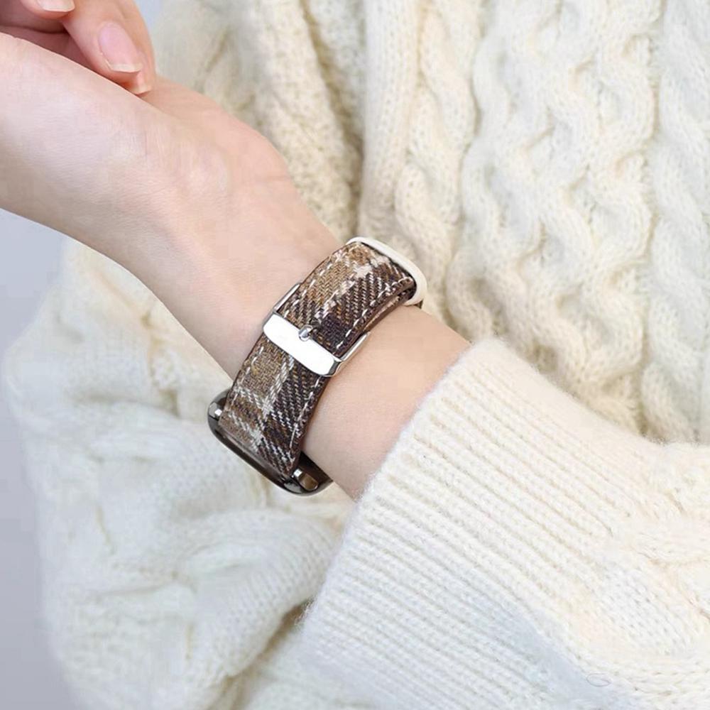 Maillard Wool Plaid Braid Strap For Apple Watch band 44mm 40 45 41 49 42 38 Winter band For Ultra Series 11 10 9 8 SE 7 6 5 4 3 38mm40mm41mm коричневый
