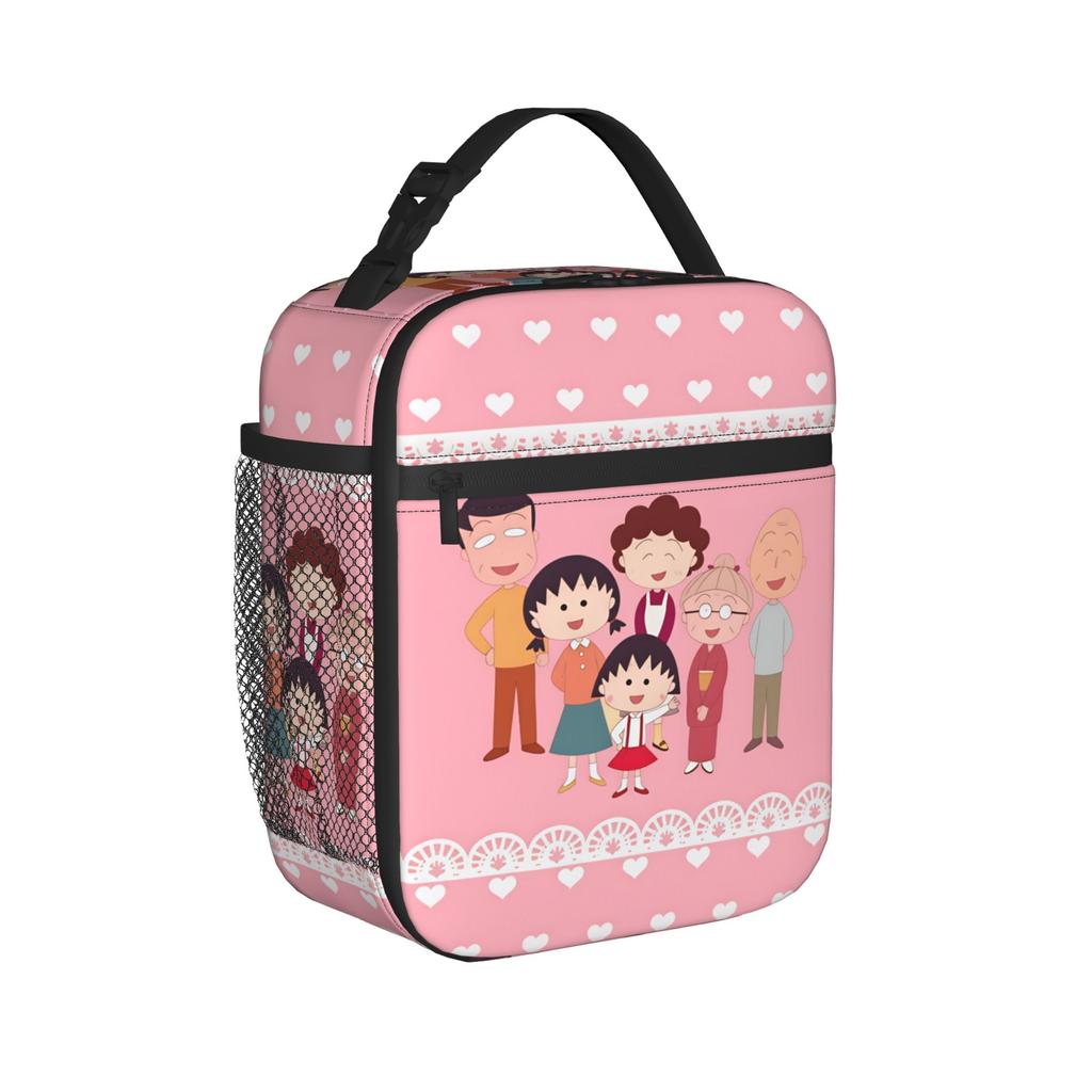 Chibi Maruko Chan Lunch Bag Portable Insulated Lunch Box Child Picnic Print Cooler Bag Leisure Waterproof Tote Food Bags