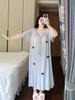 Women's Plus Size Summer Short-Sleeved Dress with Built-in Bra for Home or Outdoors