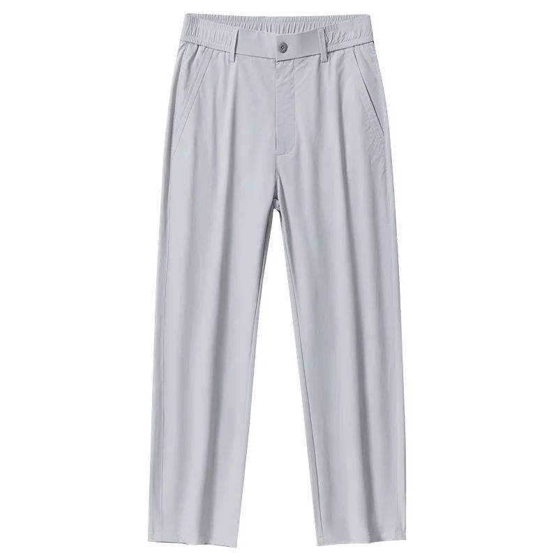 2026 Summer Men's Ankle-Lenght Pants Fashion Men Casual Slim Lightweight Trousers Male Vintage Streetwear Thin Pants