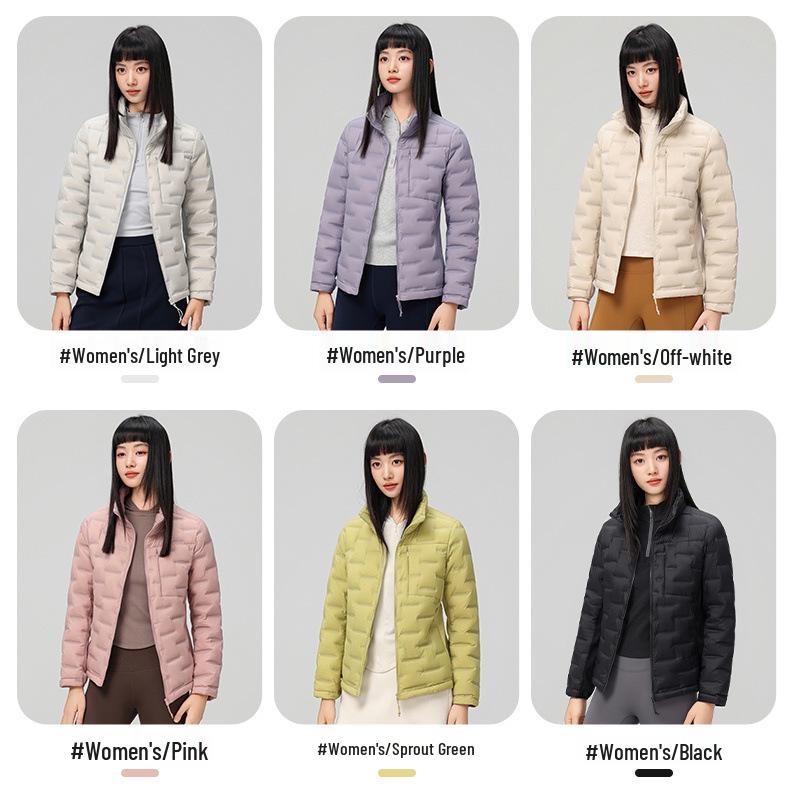 Unisex 2025 Autumn/Winter White Duck Down Jacket - Warm, Lightweight, and Versatile with Stand Collar.