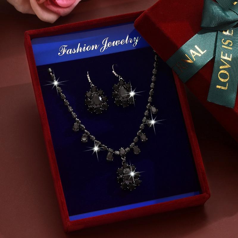 Meier Round crystal necklace earrings zircon rhinestone set - hot selling bridal accessories