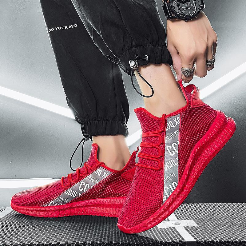 Nuove scarpe sportive casual traspiranti in rete intrecciata a maglia estiva per la corsa, taglie grandi, scarpe da ginnastica