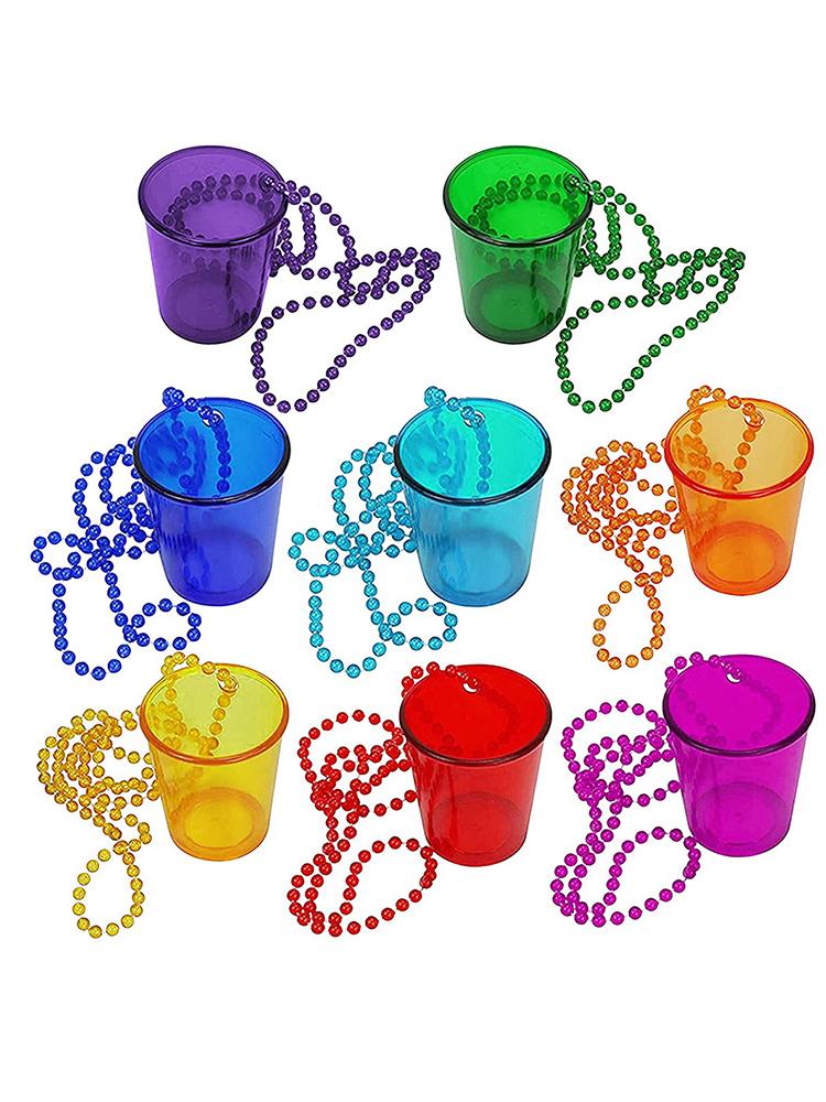 Collana di Bicchierini da Shot per Festa di Addio al Nubilato Sposa Bicchierini di Plastica su Collana di Perline per Compleanno Matrimonio