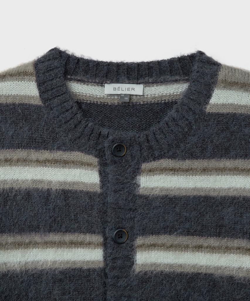 Belier Brushed Tom Cardigan - Multi Navy