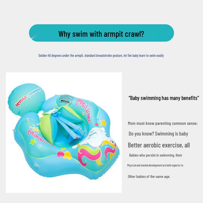 Infant Canopy Swim Ring with Raised Airbag & Sunshade
