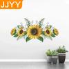 Pegatinas de Pared de Girasol 60cmx30cm Decoración para Habitación Infantil Flor Adhesiva para Dormitorio Decoración del Hogar Papel Pintado Adhesivo