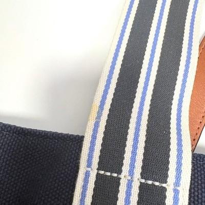 Ralph Lauren Stripe Canvas 2-Way Tote Bag Used Authentic