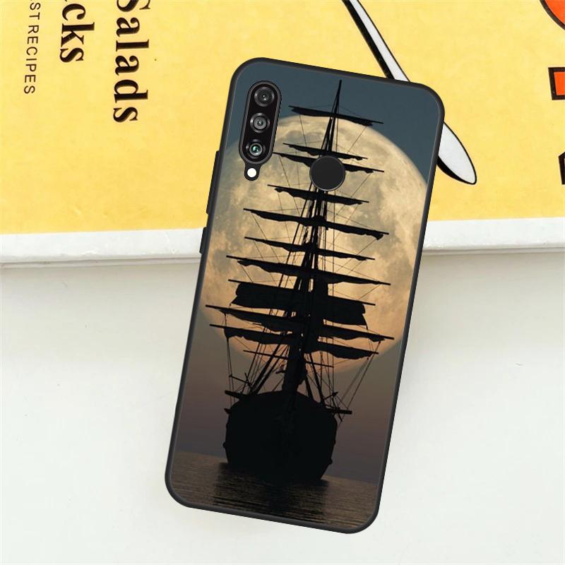 Sailing Pirate Ship Boat For Huawei Nova 9 10 SE 7i 8i 11i 12i 12s Y73 Y72 Y61 Y91 Y90 Y70 P30 P40 Lite Y60 Pro Case
