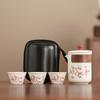 Premium Dehua Ceramic Ancient Rhyme Brewing Teapot Household Wisteria Flower Chinese Kung Fu Kuaike Cup Simple Leather Bag Souvenir