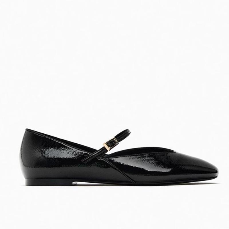 Fashion Spring and Autumn Designer Red Women's Ballet Shoes 2025 Trend Casual Round Toe Flat Shoes Patent Leather Office Women's Shoes