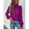 Dámský jarní nový módní top s dlouhým rukávem a bublinkovými rukávy