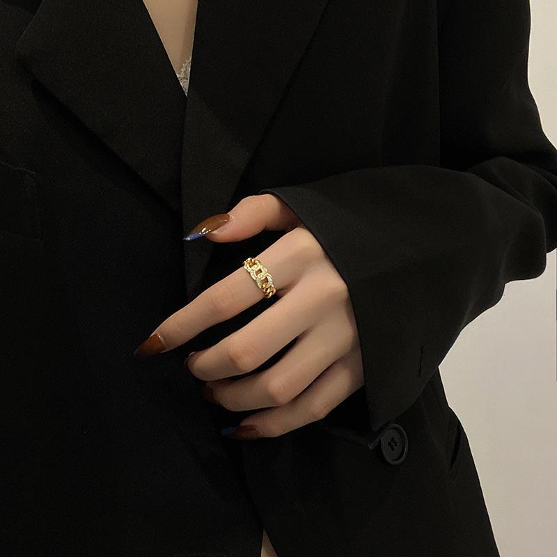 Korean Geometric Ring Set: Trendy Fashion for Index & Pinky Fingers