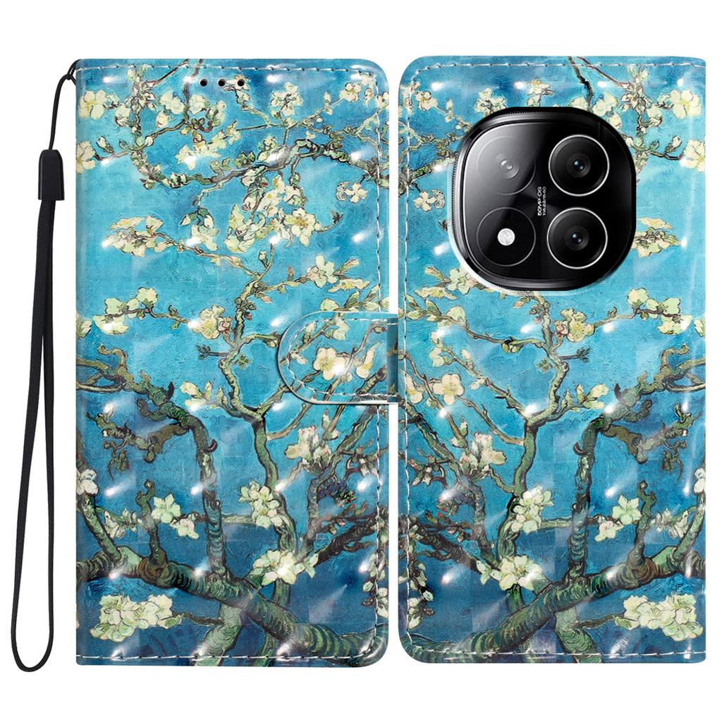 For Xiaomi Redmi Note 14 Pro+ 5G Case PU Leather Wallet Phone Cover 3D Pattern Printing