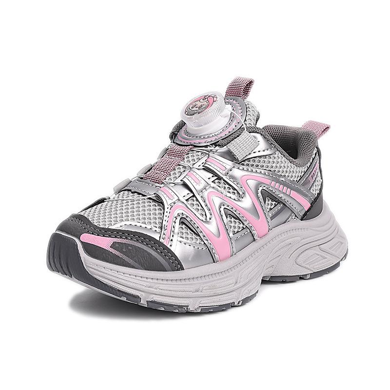 Boys' shoes 2025 spring and summer new girls' dad shoes older children's rotating button breathable autumn children's sports shoes