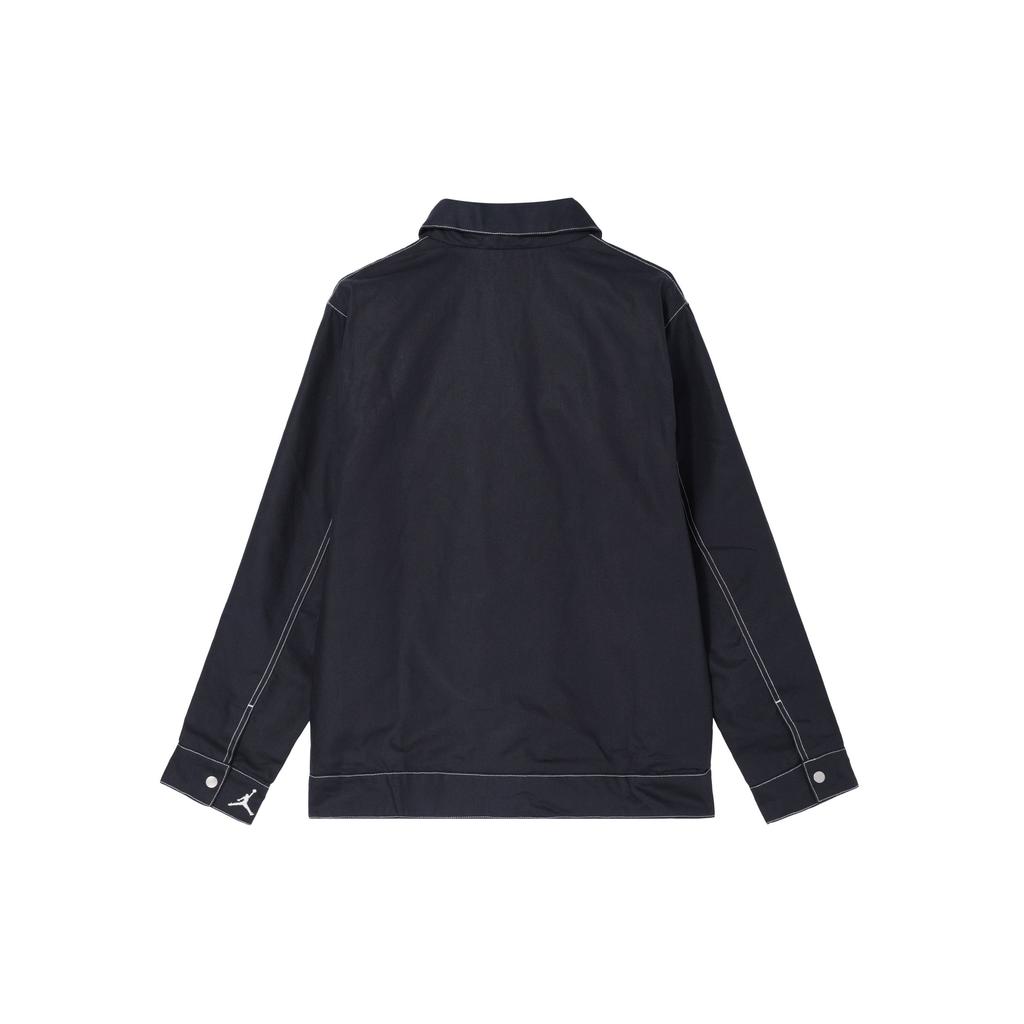 Jordan Alphabet-Aufnäher Zip-Up Stehkragen Arbeitsjacke Herren Oberbekleidung Schwarz DX0599-010