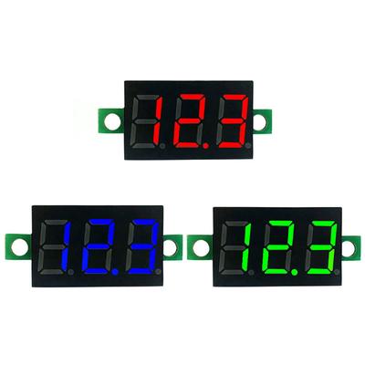 2 Drähte Mini Digitales Voltmeter LED-Anzeige 0,28 Zoll Digitaler Spannungstester Rot/Blau/Gelb/Grün Genaue Druckmessung