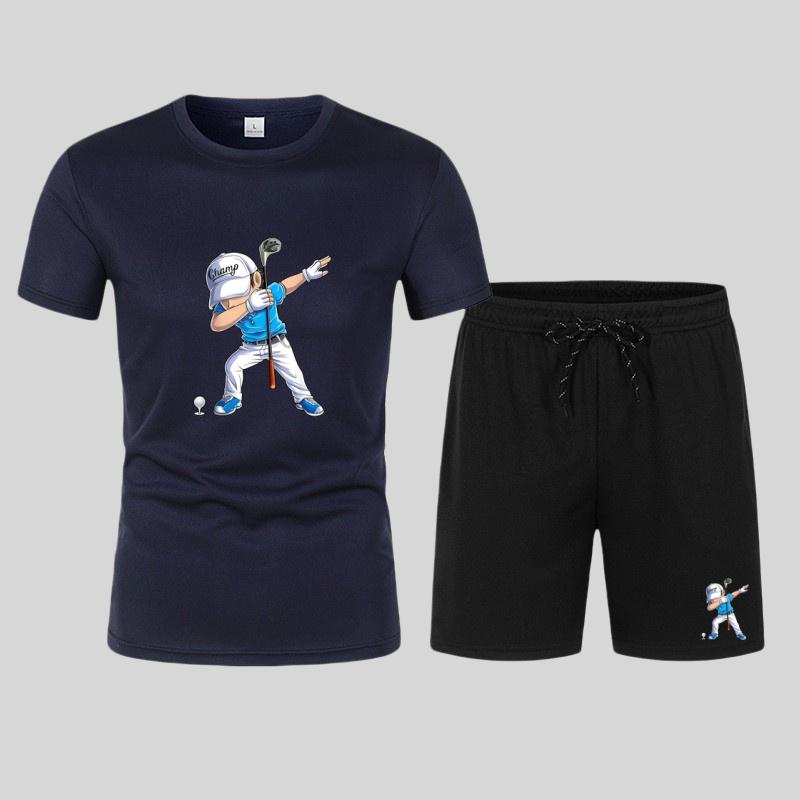 2026 Nuova Moda Casual T-shirt Pantaloncini Set Due Pezzi Stampa Lettere 3D Tuta Estiva da Esterno da Uomo
