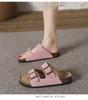 Women's Retro Genuine Leather Birkenstock Shoes, Inner Height-Increasing, Single Strap Beach Slippers, Sizes 35-46 Available