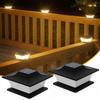 Black Shell Solar Post Top Light 2LED IP65 Outdoor Fence Lamp Post Deck Cap Lights for Garden Courtyard Cottage Gate Wall Decor