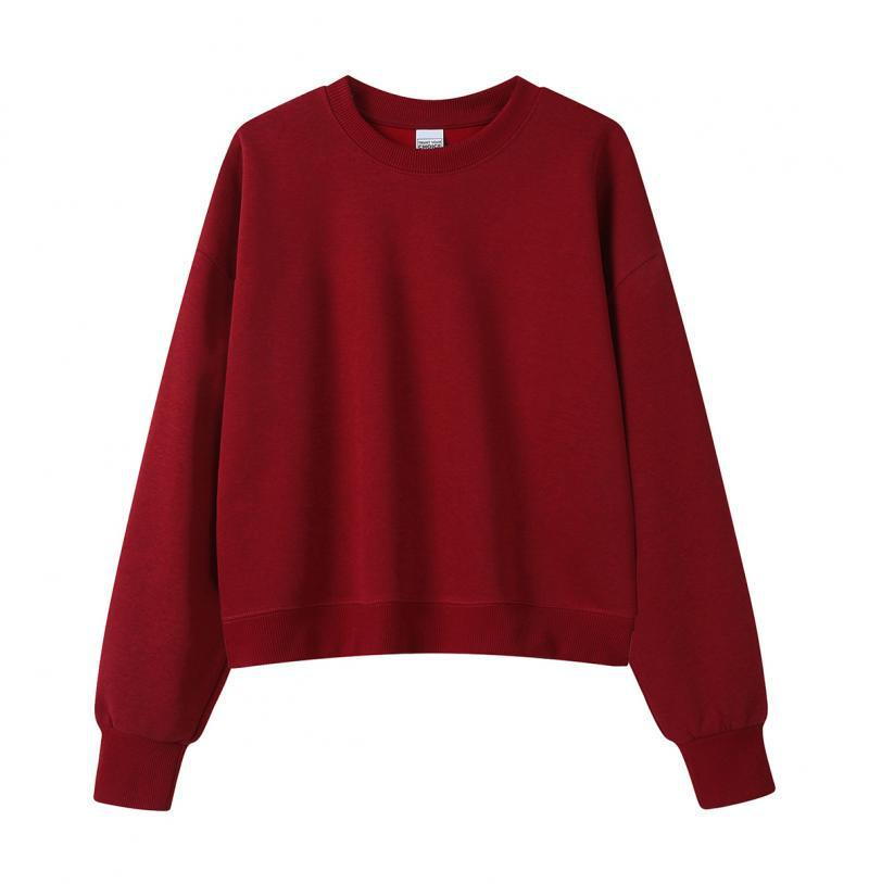 Silver Fox Velvet Women's 450g Heavyweight Hooded Sweatshirt - Short, Trendy Drop Shoulder Pullover for Autumn/Winter