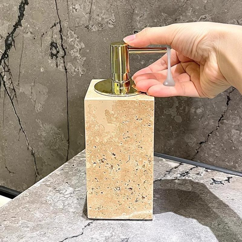 Kreative Gelbe Windkanal Stein Lotionflaschen Badezimmerzubehör Waschbecken Handseifenspender Drückseifenspender Zuhause