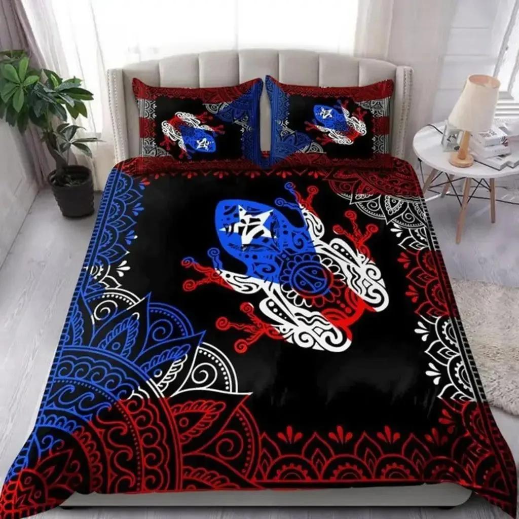 Puerto Rico National Flag Duvet Cover Set Twin Full King Size Gay Rainbow Bedding Set Microfiber Star Love Heart Comforter Cover