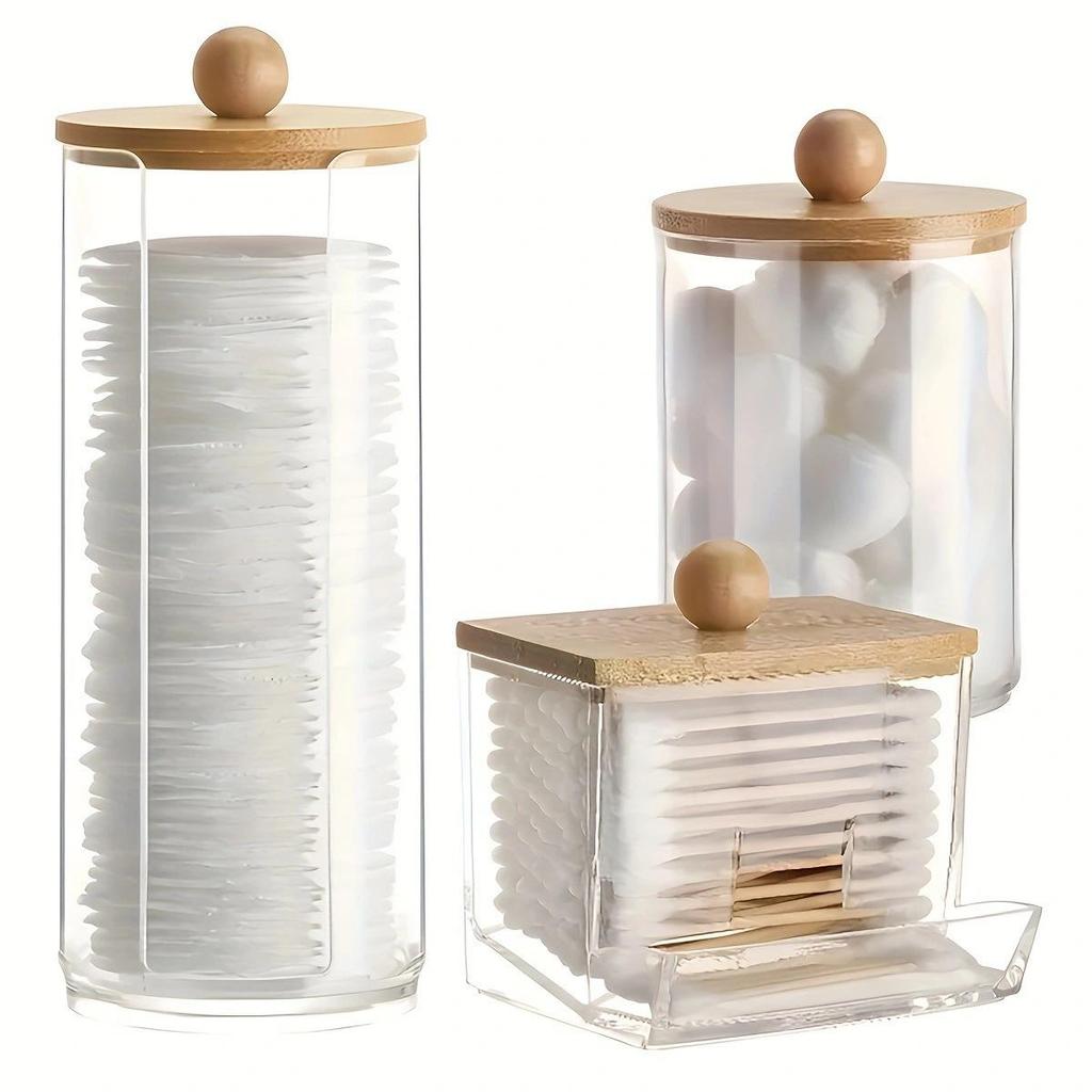 Cross-Border Exclusive Acrylic Cotton Ball Storage: Transparent, Dustproof, Portable, Stackable, Multifunctional Storage Jar.