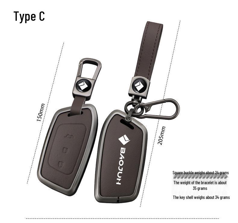 Compatible Baojun 510/730/530/360/560/310w/630 Car Key Protective Case with Special Buckle.