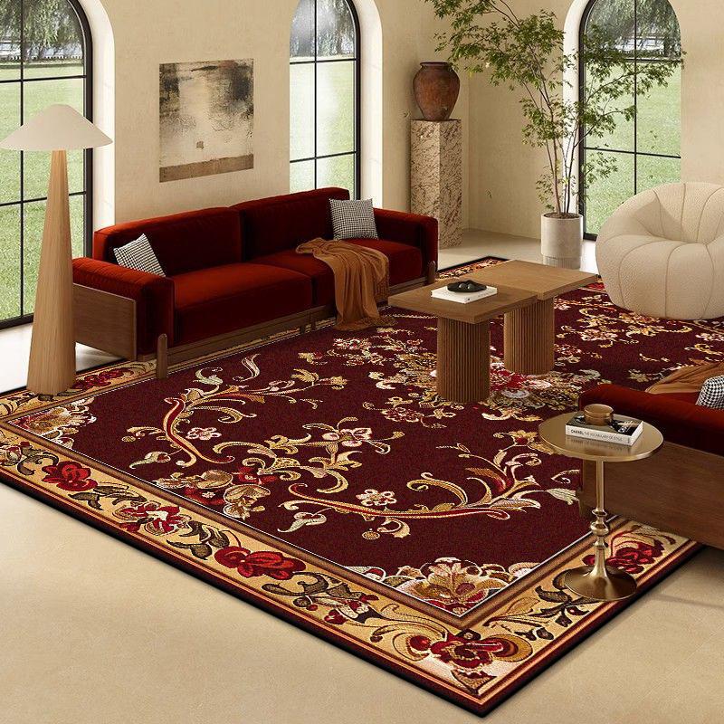 

Современный Роскошный Красный Декоративный Ковер для Гостиной Легко Чистить Коврик для Кофейных Столиков Большого Размера Мягкий Ковер для Спальни Гардеробной Моющийся 60x90cm