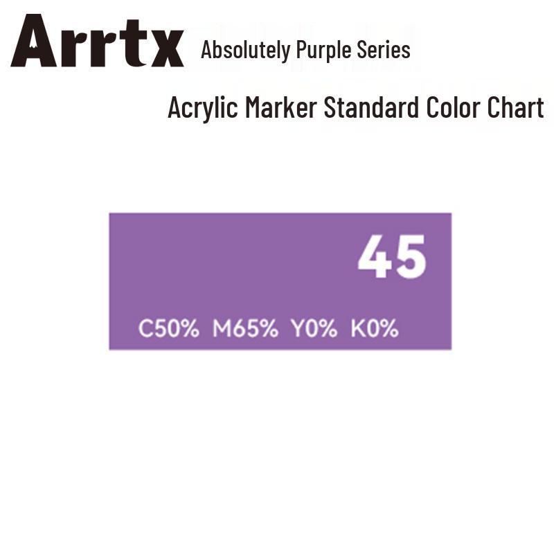 Arrtx Ataishi Akrylový marker s měkkým hrotem, Jeden kus, Absolutní fialová, Styl A/B, 30 barev, Voděodolný, Rychleschnoucí, Krycí.