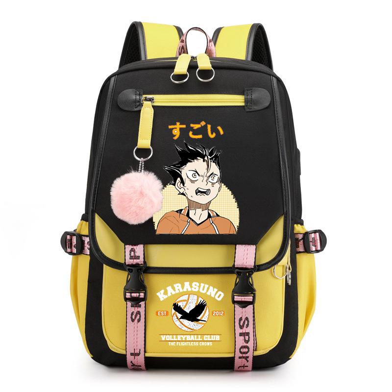 Anime volleyball teenager peripheral printing middle school student schoolbag outdoor large-capacity backpack