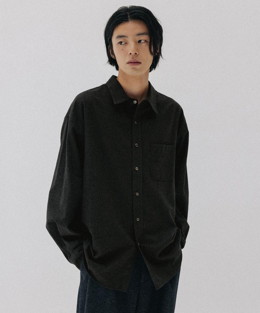 BLANKROOM Tactile Shirt_Melange Charcoal
