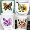 Funny Butterfly Toilet Stickers Waterproof Adhesive Decorative Vinyl Decals for Toilet Lid Wc Refrigerator Home Decoration