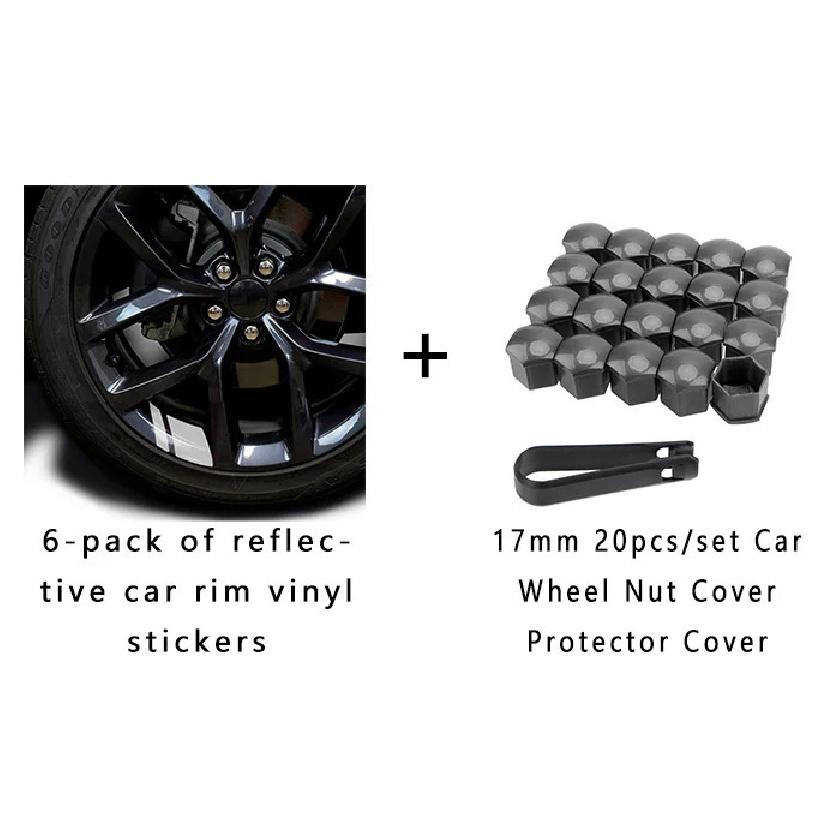 19/17mm 20pcs/set Car Wheel Nut Caps Protection Covers Caps Anti-Rust Auto Hub Screw Cover Car Tyre Nut Bolt Exterior Decoration