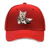 Breathable Baseball Cap with Cute Kitten Print  Adjustable Casual Sun Hat for Everyday  Outdoor W Sandwich Baseball Cap