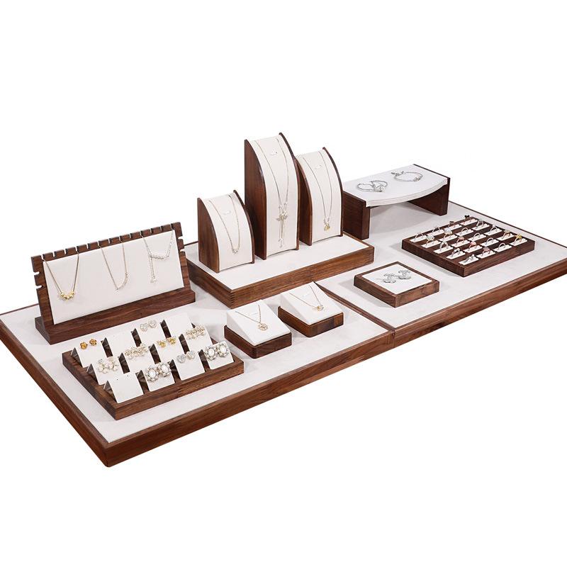 Wooden Jewelry Organizer Tray Rings Earrings Display Pallet Necklace Jewellery Showcase Pallet Large Capacity Rings Storage Tray