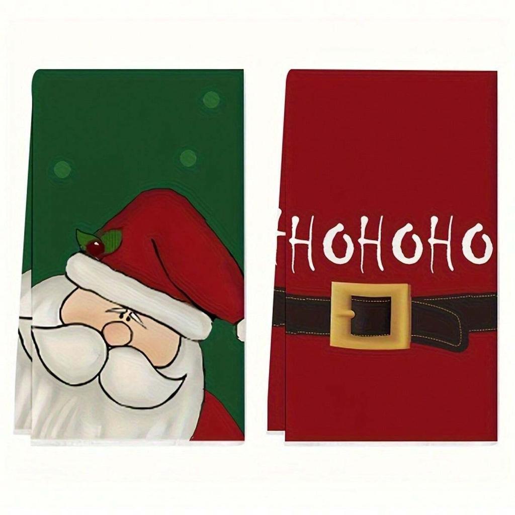 1pc/2pc/4pc/pack Christmas Scrub Sponge Creative Kitchen Dish Cloth Festive Cleaning Decor for Home & Table Kitchen Dish Towel Xmas Cleaning Supplies