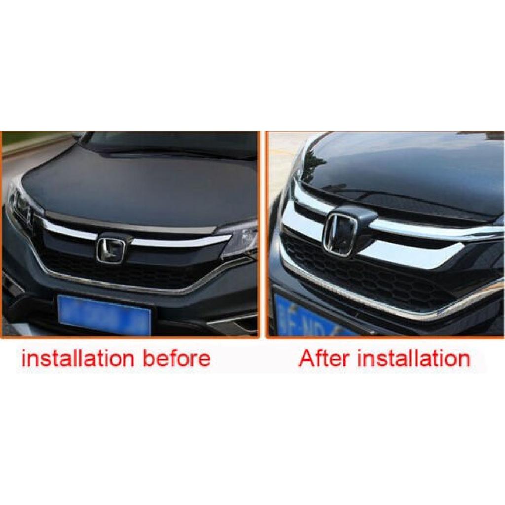 For 2015 2016 Honda CR-V CRV Grill Grille Trim Strip Stainless Steel Pair