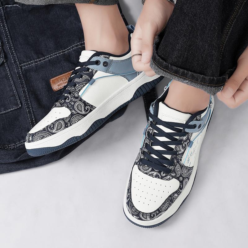 Herren Casual Skateboardschuhe Bedruckte Laufschuhe Joggingsneaker Schuhe für Studenten Übergröße