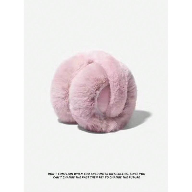 

Складные плюшевые наушники-грелки для женщин - Регулируемые и милый дизайн животных, Мягкий термофлис для зимы, для улицы, розовый